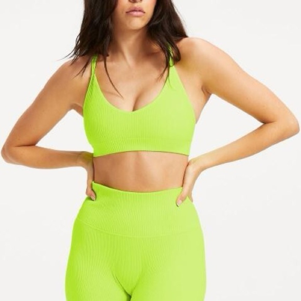 Good American Neon Green Sports Bra